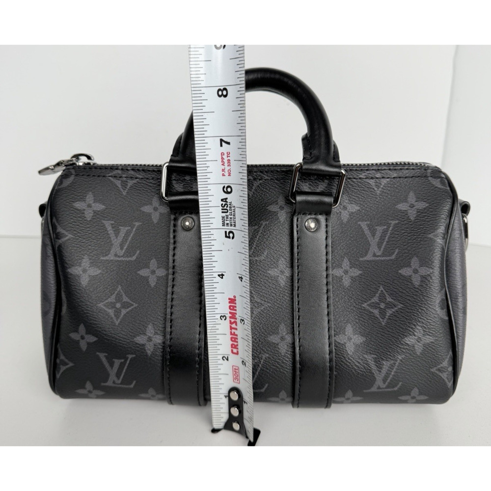 Louis Vuitton Keepall Bandouliere 25 Monogram Eclipse Reverse Coated Canvas F2 - Picture 13 of 16